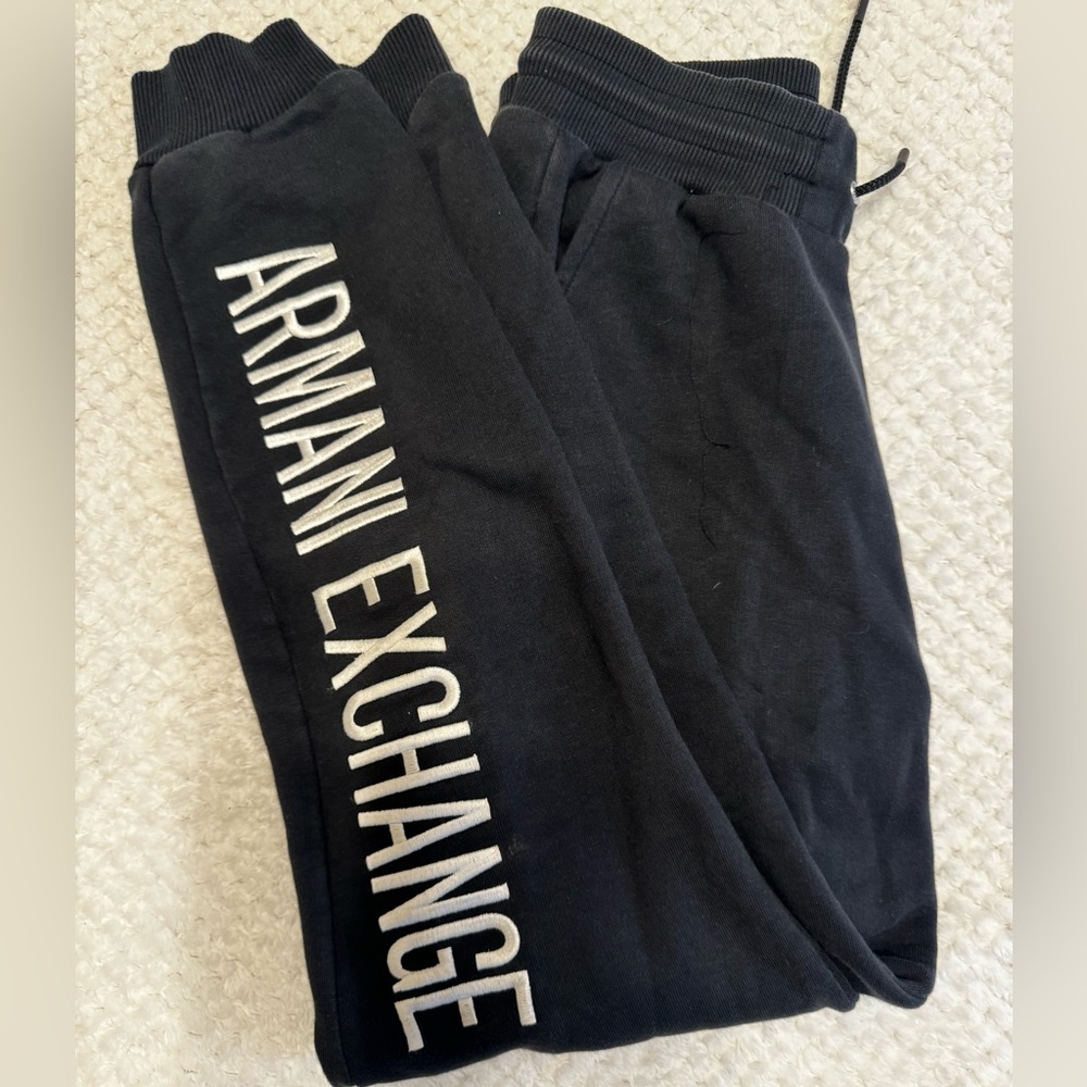 black drawstring armani exchange sweatpants